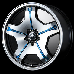19x8.5J-5H (ブルークロームプレート装着・銘板ロゴタイプ)