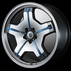 20x8.5J-5H (ブルークロームプレート装着・銘板王冠タイプ)